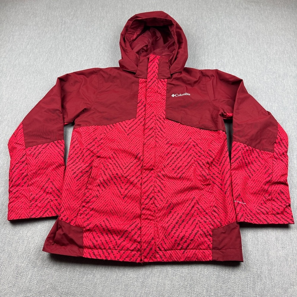 Columbia Jacket Youth Boys Large 14-16 Red Bugaboo II Interchange Hooded Outdoor